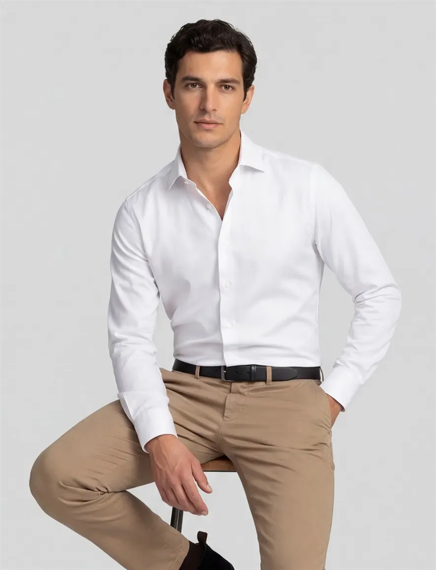 business overhemd wit Seidensticker slim fit