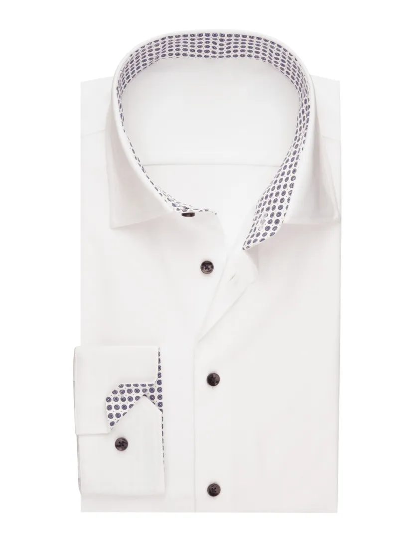 Overhemd Seidensticker Slim Fit wit effen 100% katoen