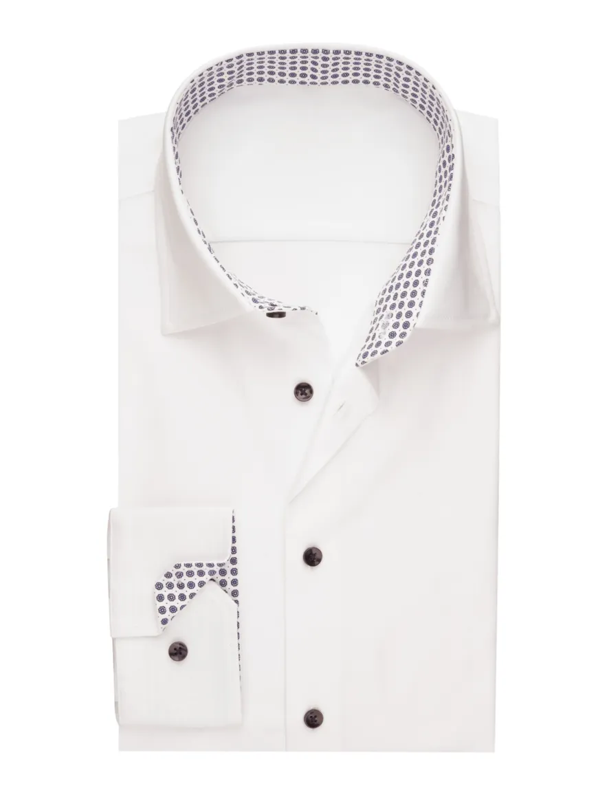 Seidensticker Slim Fit overhemd wit katoen-stretch