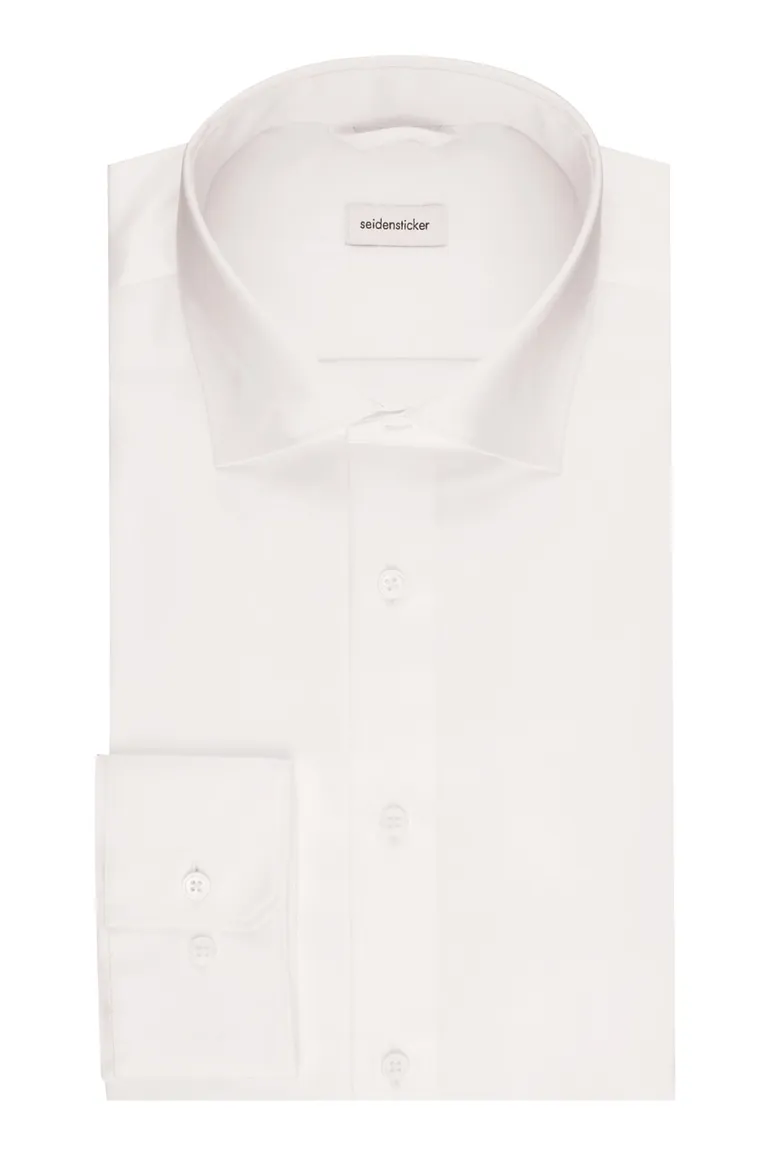 Seidensticker Slim Fit overhemd wit katoen-stretch