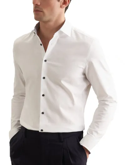 Seidensticker Overhemd Seidensticker Slim Fit wit effen 100% katoen