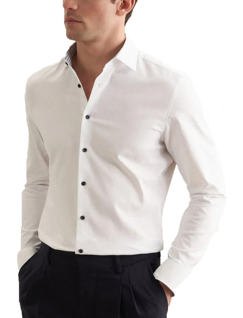 Overhemd Seidensticker Slim Fit wit effen 100% katoen