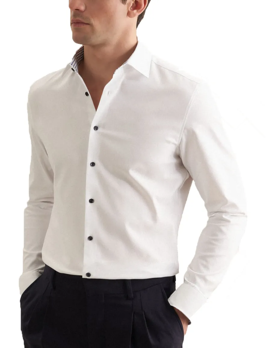 Seidensticker Slim Fit overhemd wit katoen-stretch
