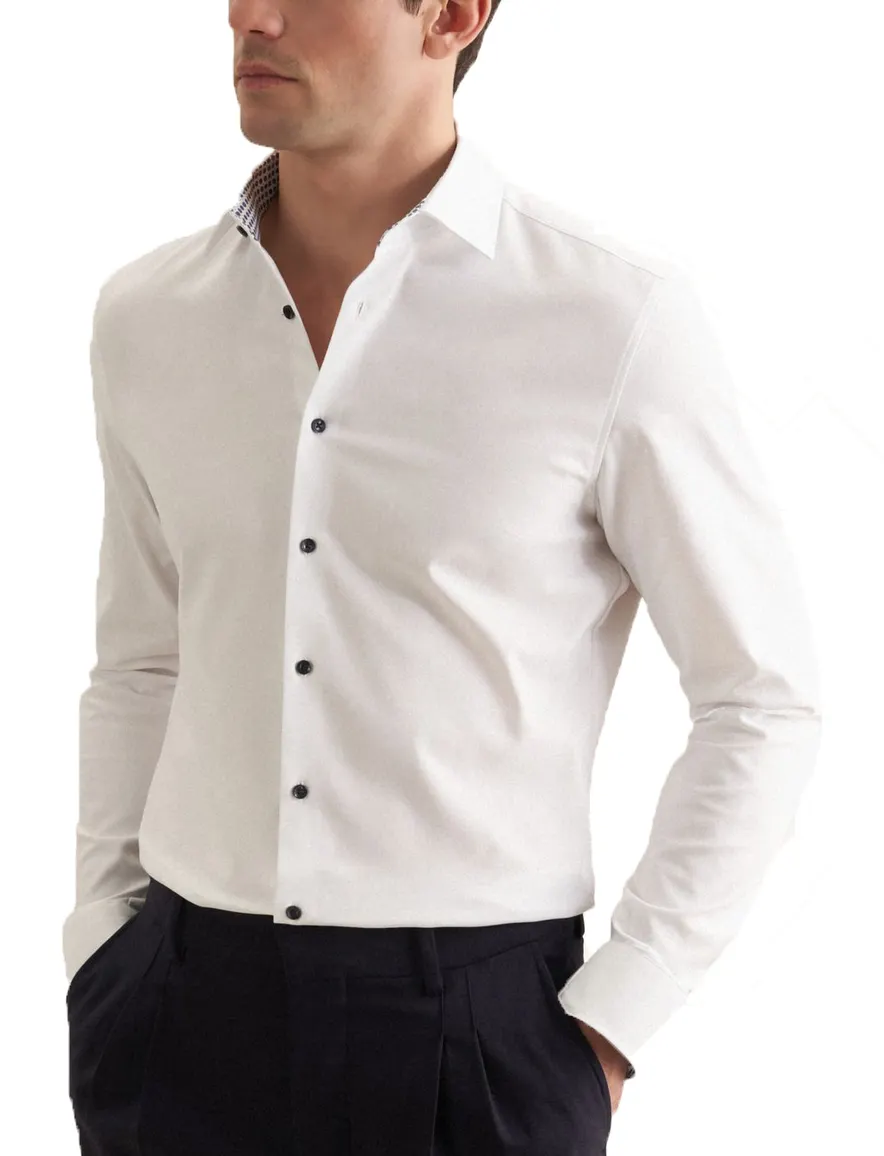 Seidensticker Slim Fit overhemd wit katoen-stretch
