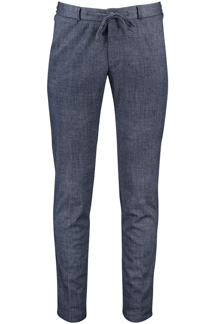 Zuitable chino Mix & Match blauw gemêleerd slim fit