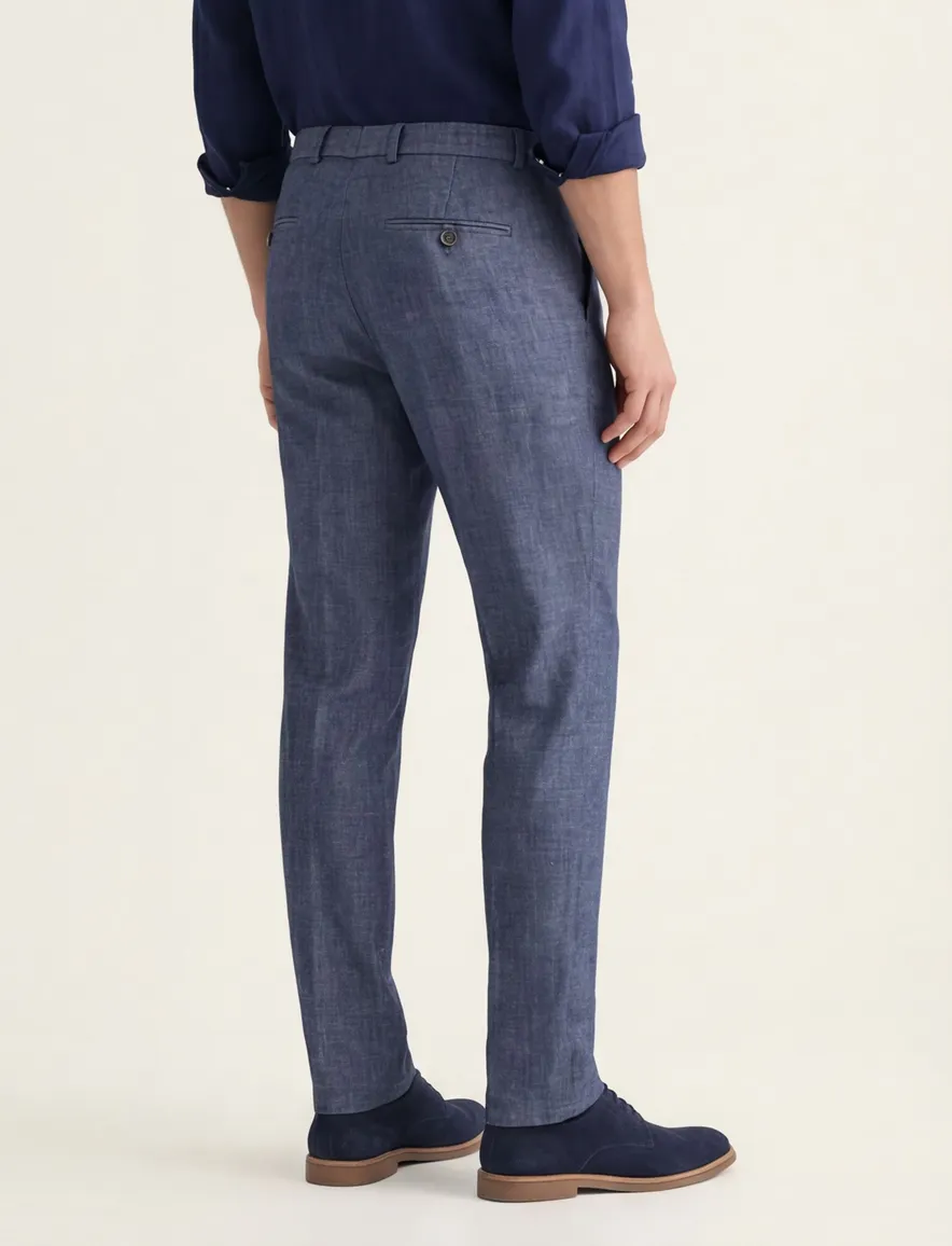 Chino Mix & Match Zuitable donkerblauw gemêleerd slim fit