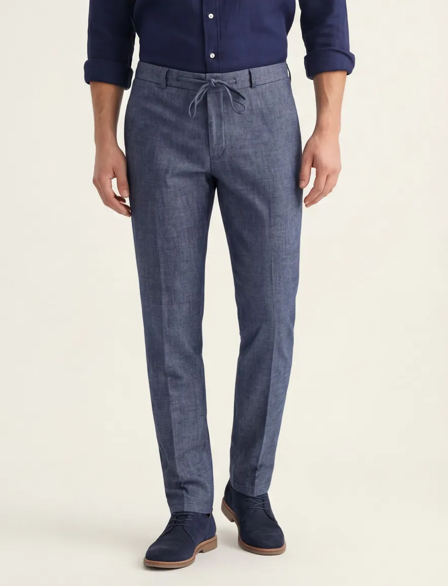 Chino Mix & Match Zuitable donkerblauw gemêleerd slim fit