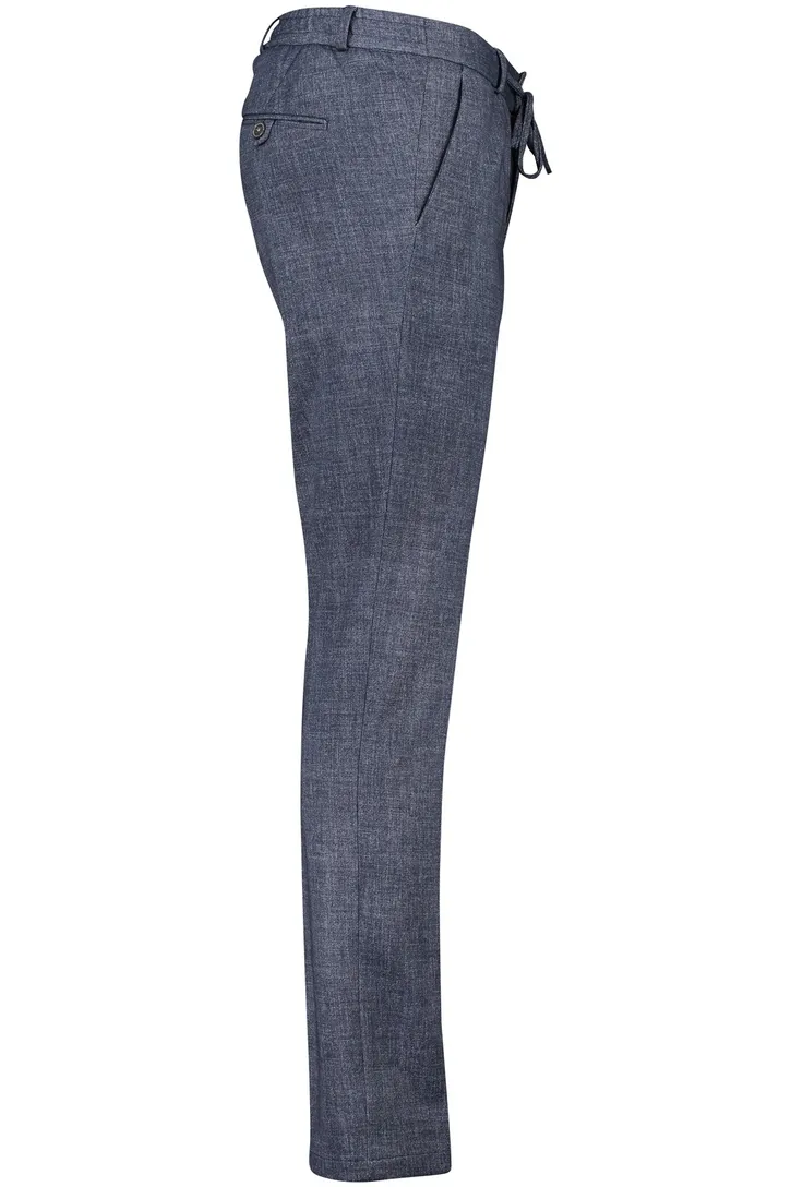 Zuitable chino Mix & Match blauw gemêleerd slim fit