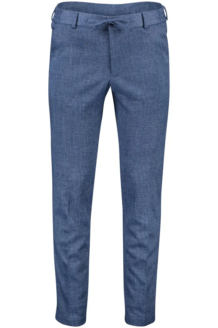 Zuitable chino Mix & Match blauw gemêleerd slim fit
