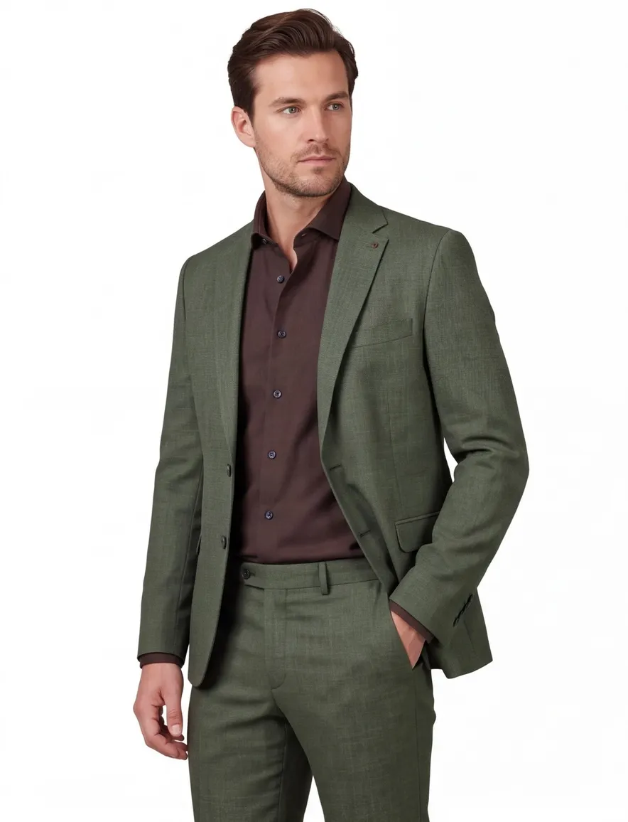 Zuitable colbert mix & match groen slim fit