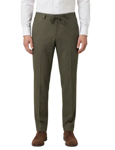 Zuitable Zuitable pantalon mix en match groen slim fit