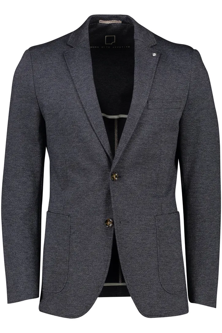 Born with Appetite colbert normale fit donkerblauw gemeleerd