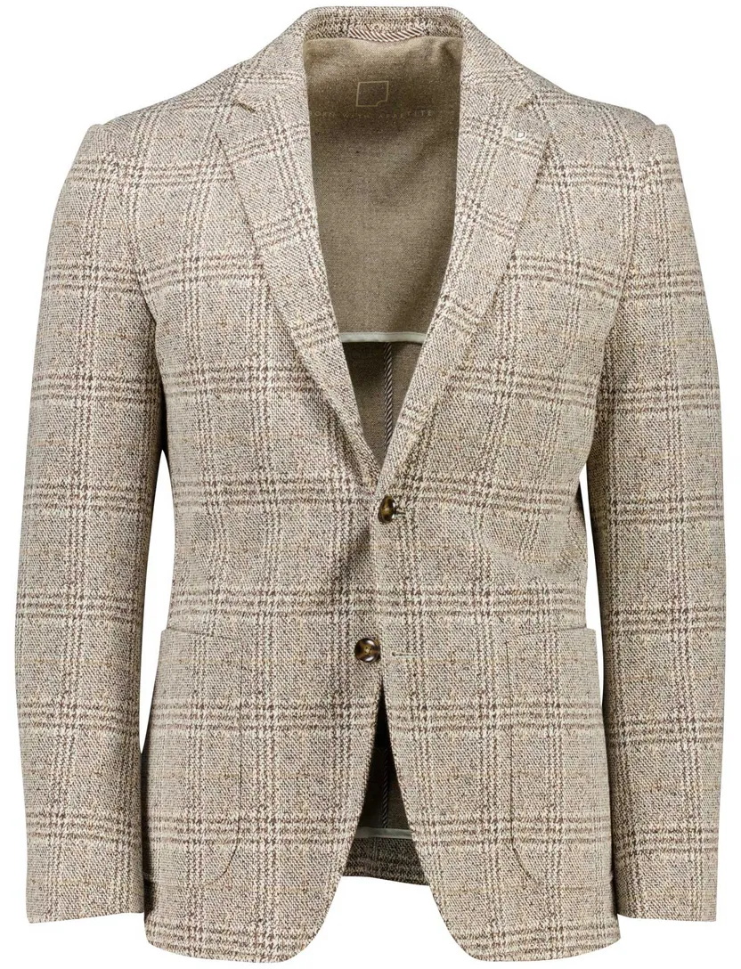 colbert Born With Appetite Slim Fit beige geruit