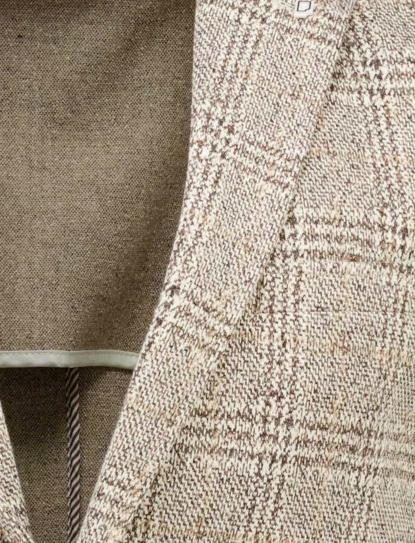 colbert Born With Appetite Slim Fit beige geruit