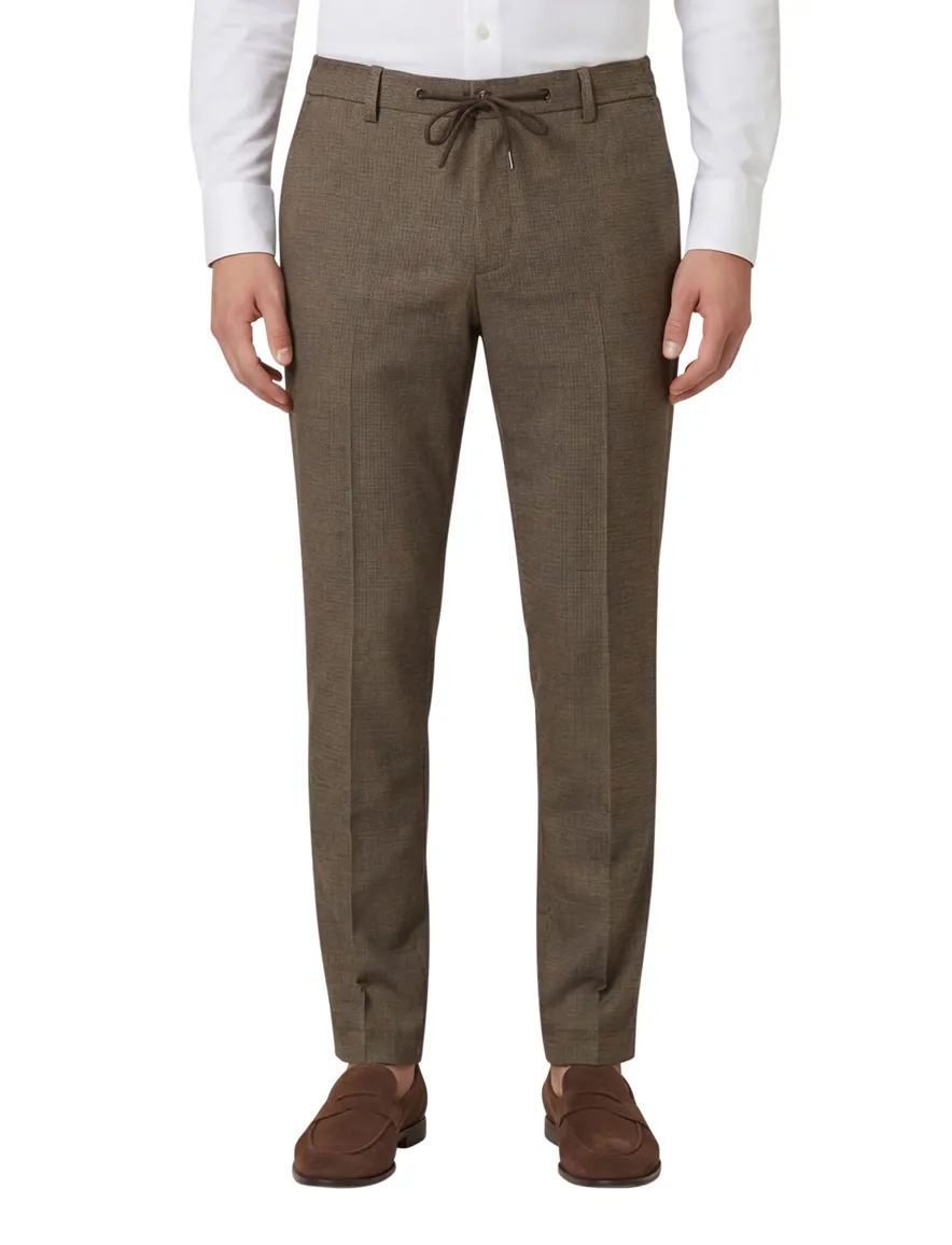 Born With Appetite chino Das Birds Eye Pants bruin polyester geruit
