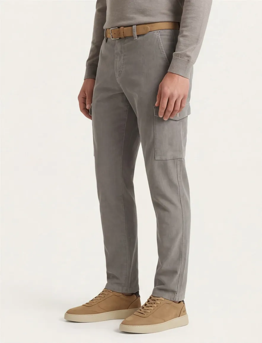 Born With Appetite Eber cargo grijs corduroy effen