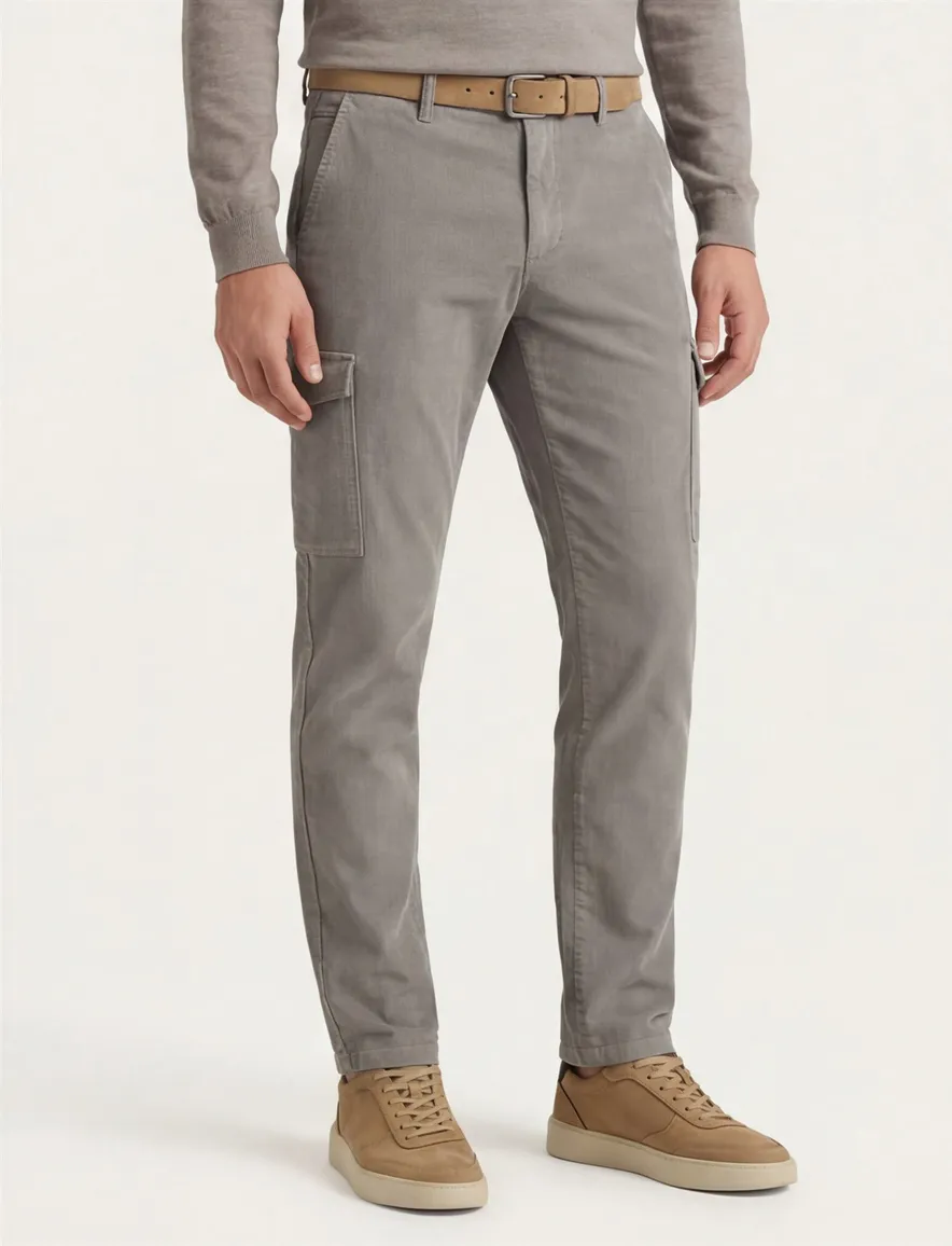 Born With Appetite Eber cargo grijs corduroy effen