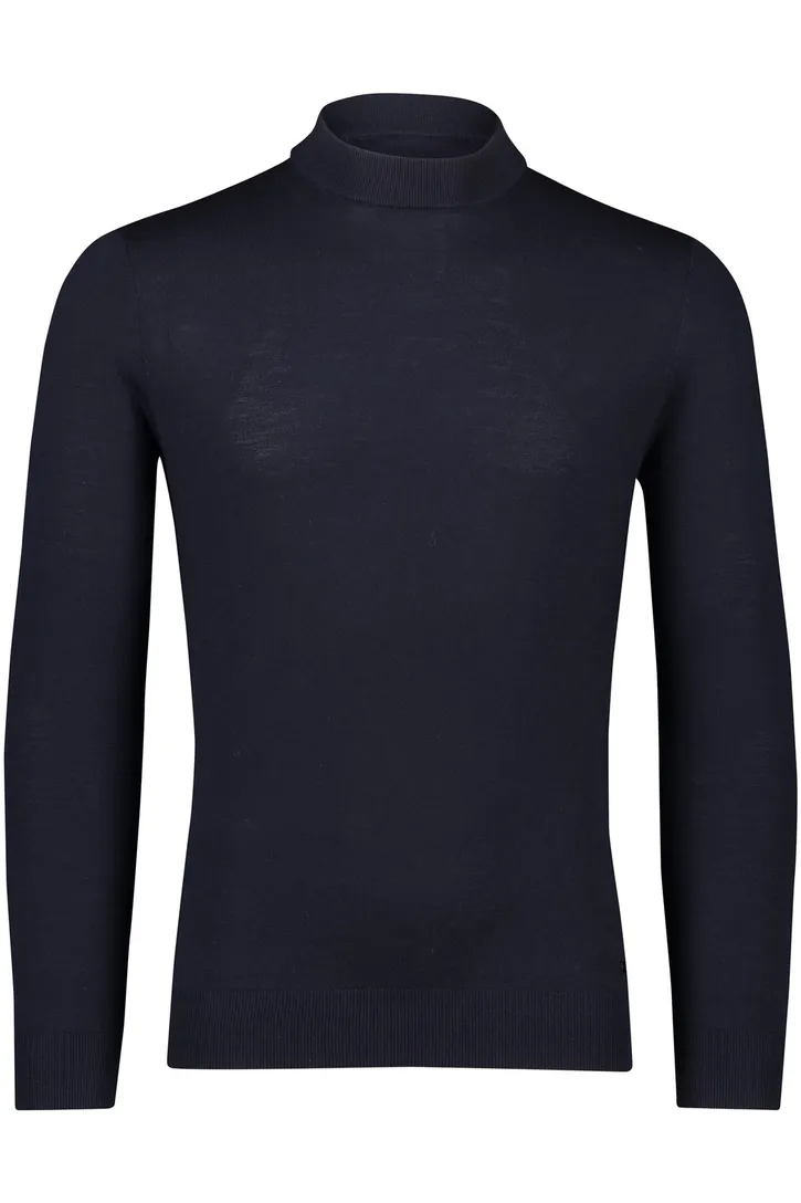 trui Born With Appetite donkerblauw turtle neck