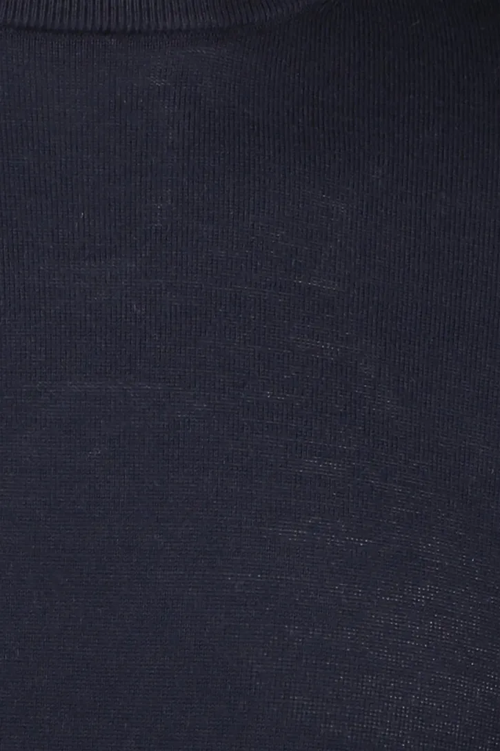 trui Born With Appetite donkerblauw turtle neck