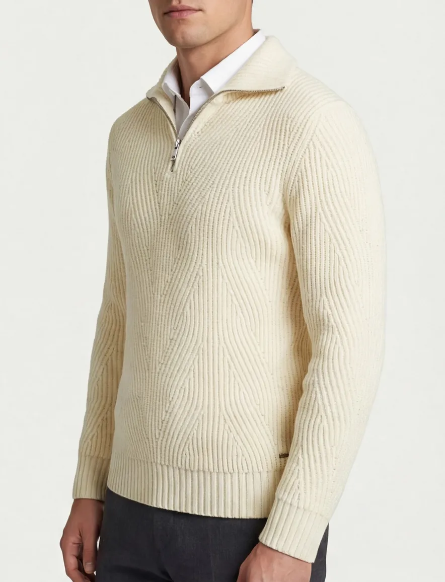 Born With Appetite halfzip trui Rigo beige