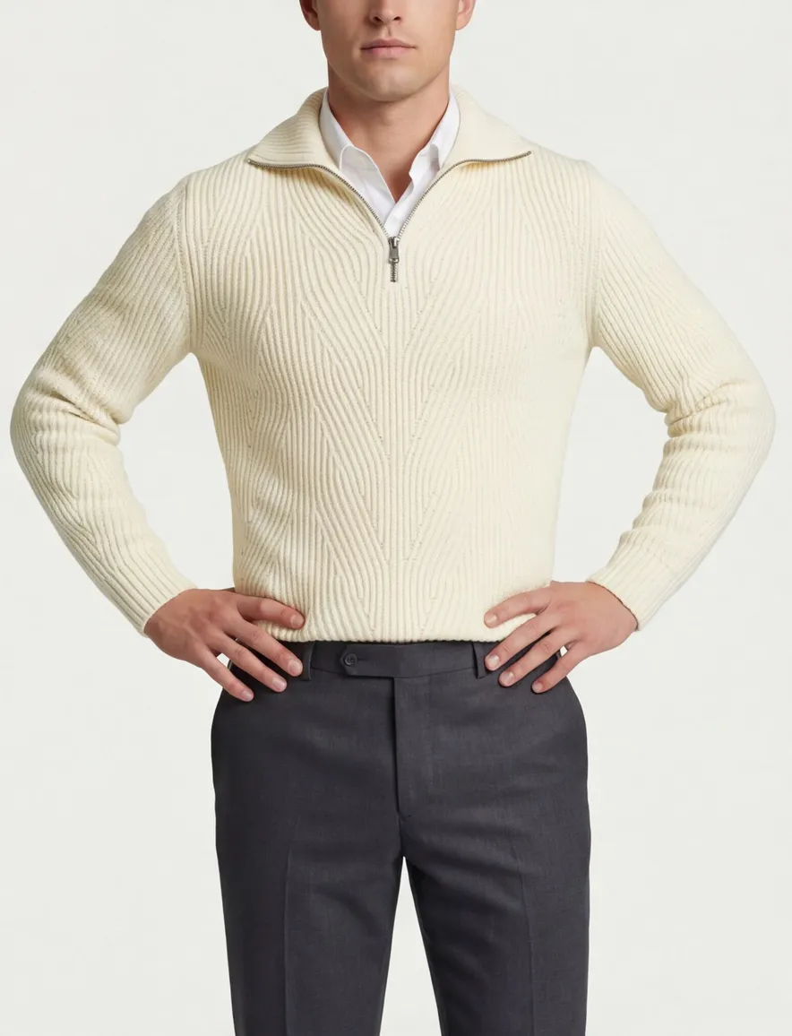 Born With Appetite halfzip trui Rigo beige