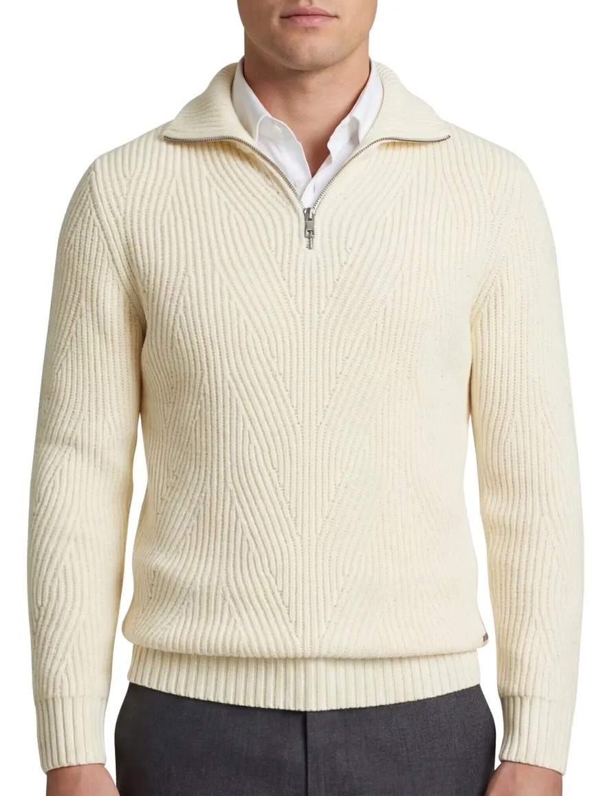Born With Appetite halfzip trui Rigo beige
