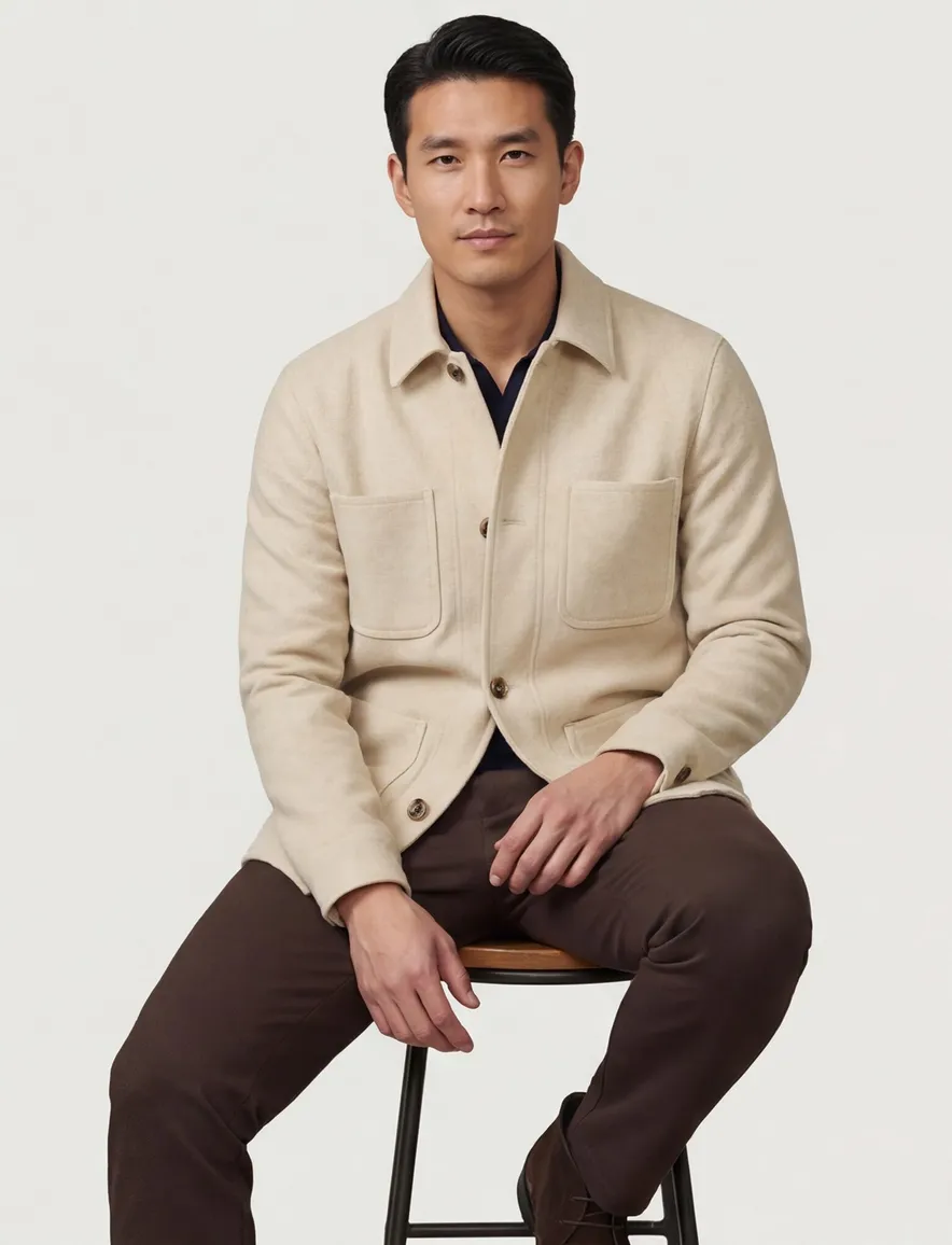 Born With Appetite overshirt beige met knopen