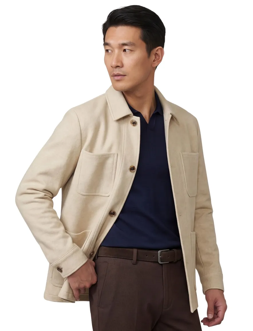 Born With Appetite overshirt beige met knopen