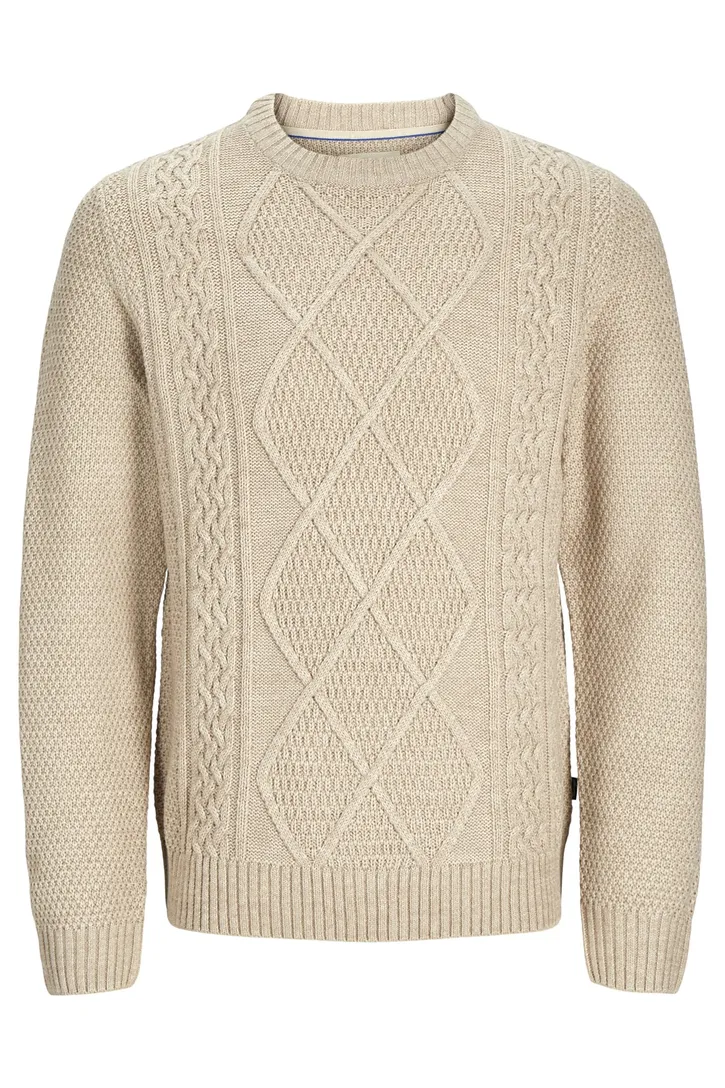 Jack & Jones knitted trui beige plus size