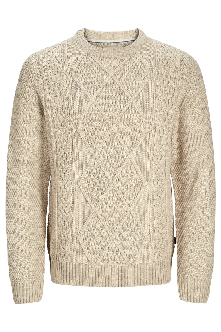 Jack & Jones Plus Size knitted trui beige