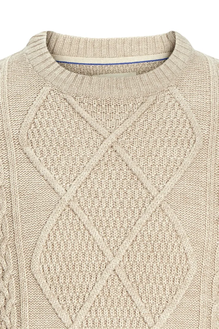 Jack & Jones knitted trui beige plus size