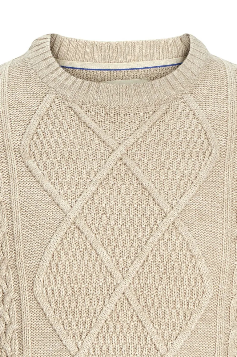 Jack & Jones Plus Size knitted trui beige