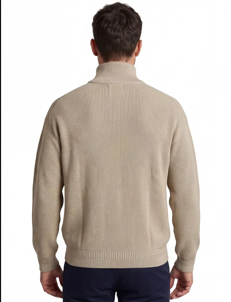 Jack & Jones half zip trui knitted beige