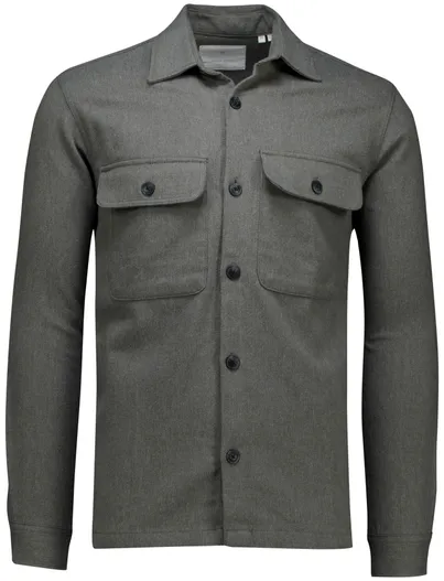 Jack & Jones Jack & Jones overshirt antraciet katoen