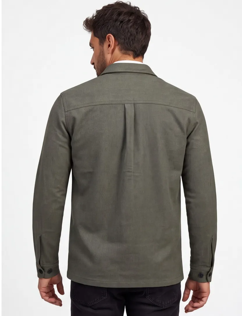 Jack & Jones overshirt antraciet katoen comfort fit