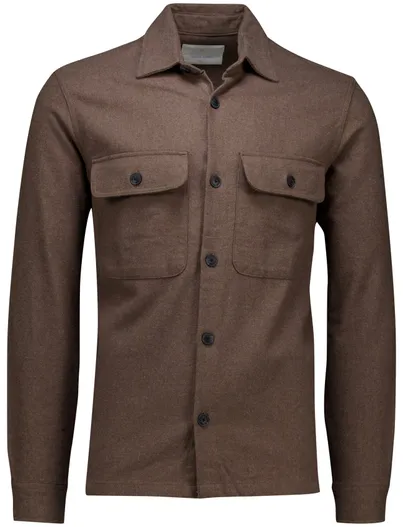 Jack & Jones Jack & Jones overshirt bruin katoen