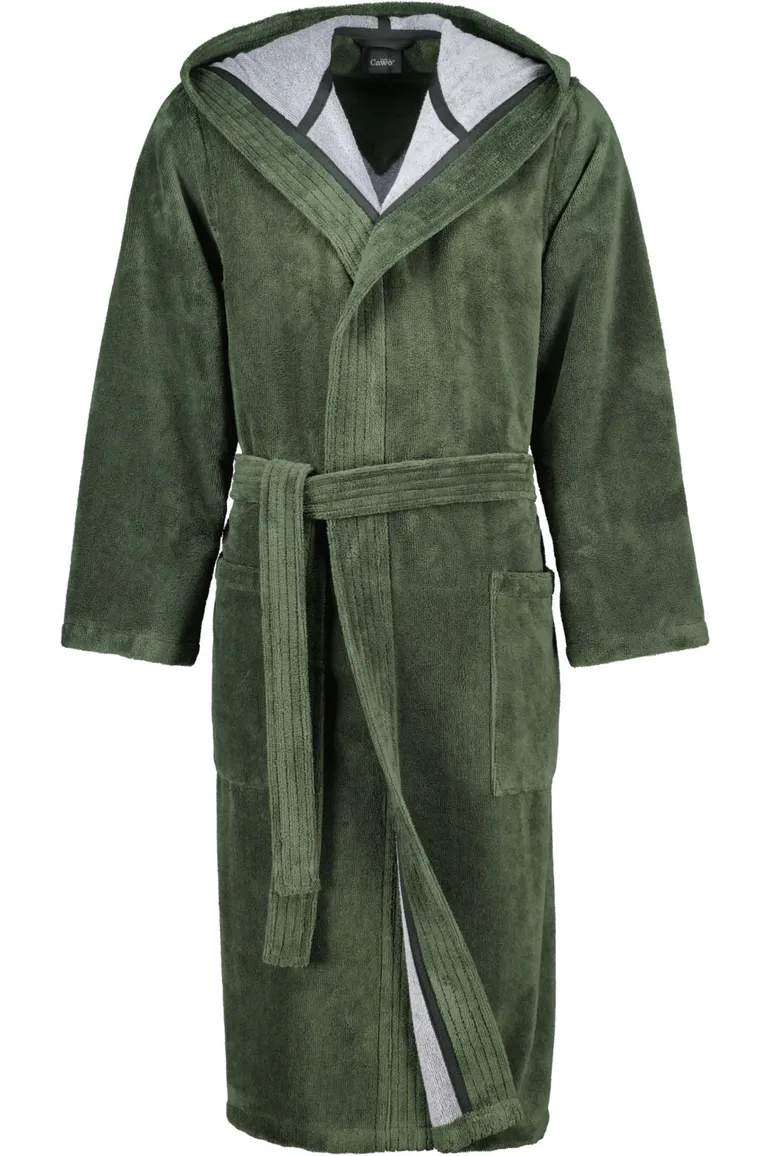 Groene Cawö badjas capuchon