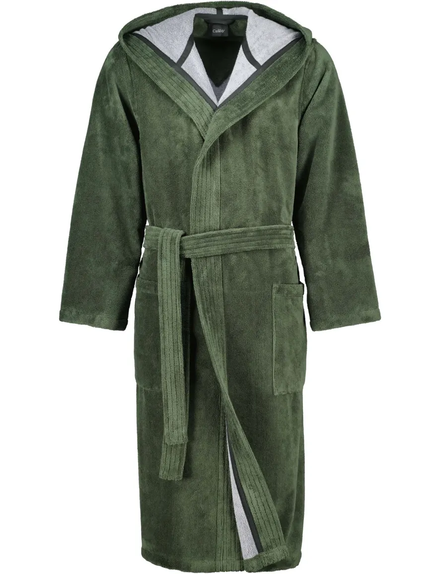 Groene Cawö badjas capuchon