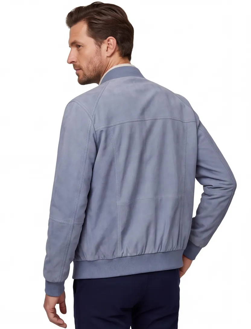 leren Wellington of Bilmore bomberjack effen blauw