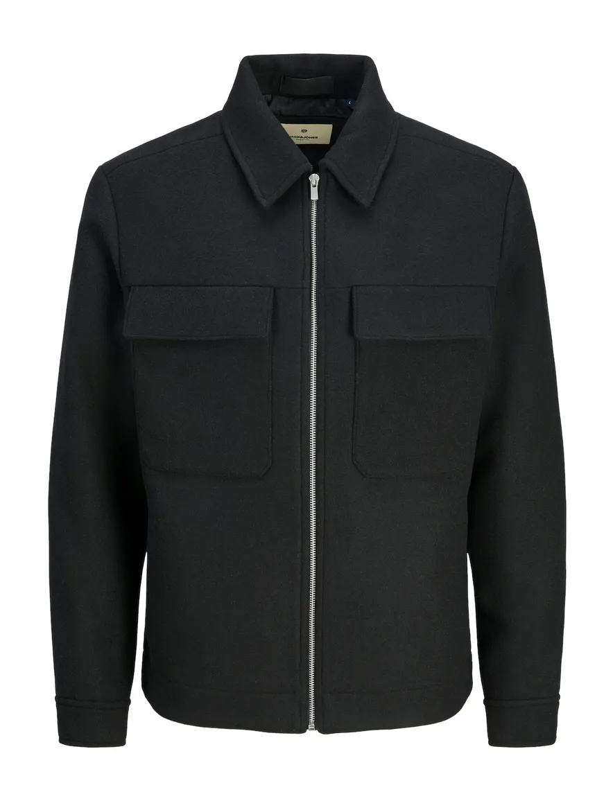 Jack & Jones overshirt-look zwart effen