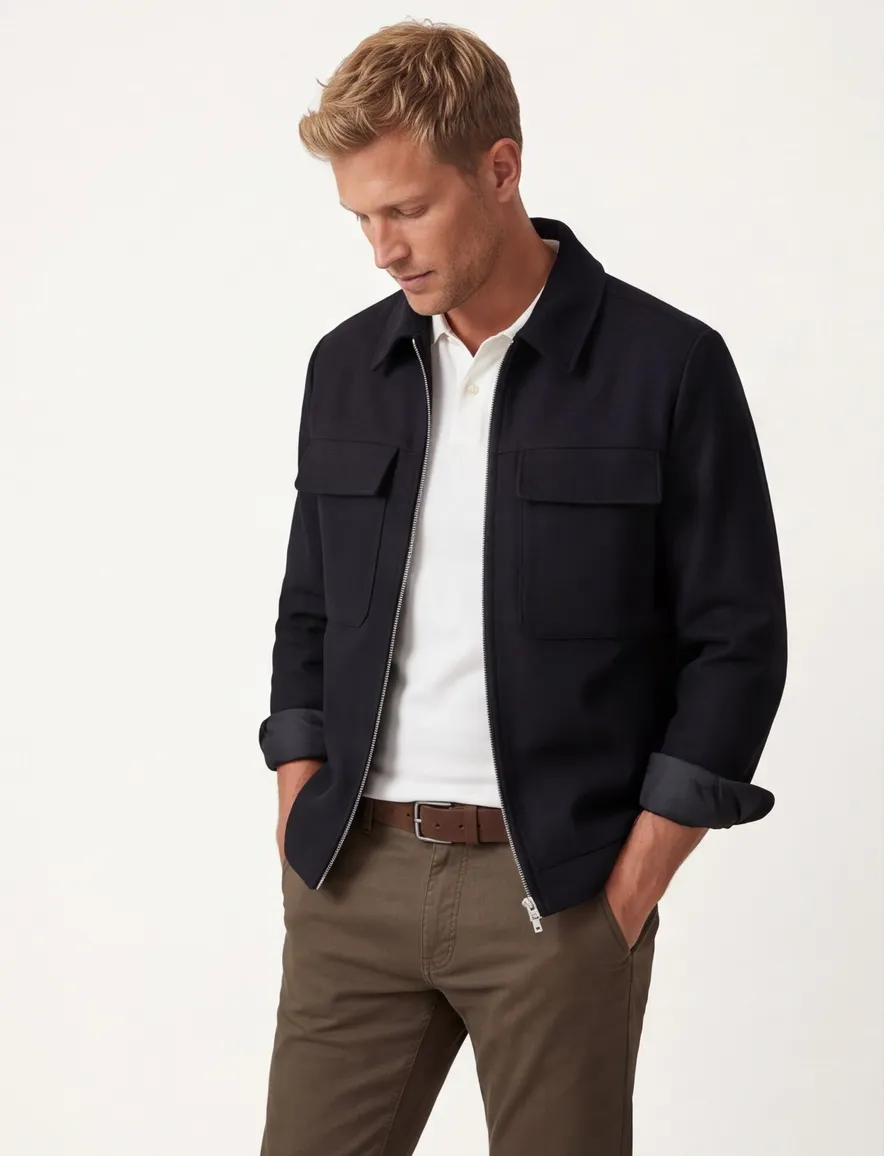 Jack & Jones overshirt-look zwart effen