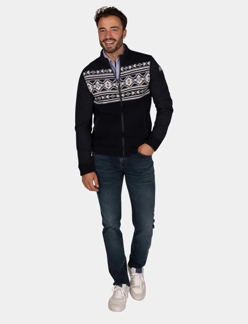 NZA vest Blake navy geprint