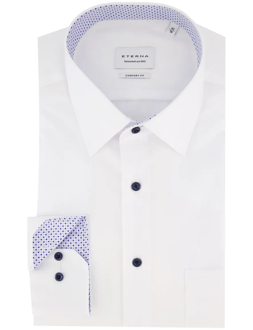 Eterna Comfort Fit overhemd strijkvrij wit