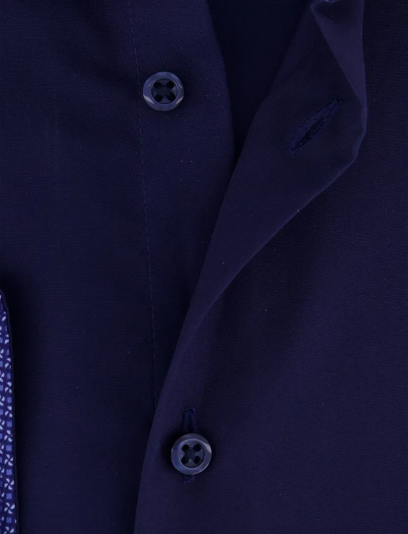Eterna overhemd lange mouwen donkerblauw slim fit
