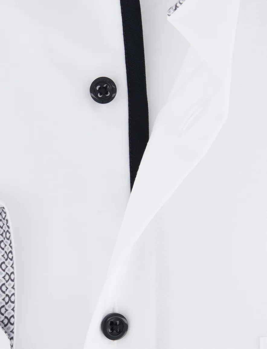 Eterna overhemd wit donkere knopen comfort fit
