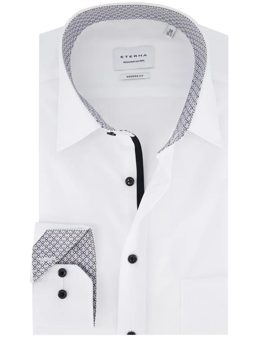 Eterna overhemd wit modern fit lange mouwen