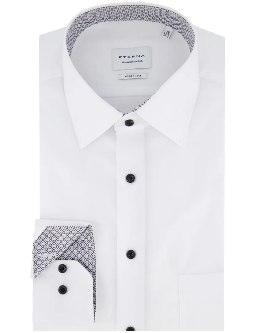Eterna overhemd wit modern fit lange mouwen
