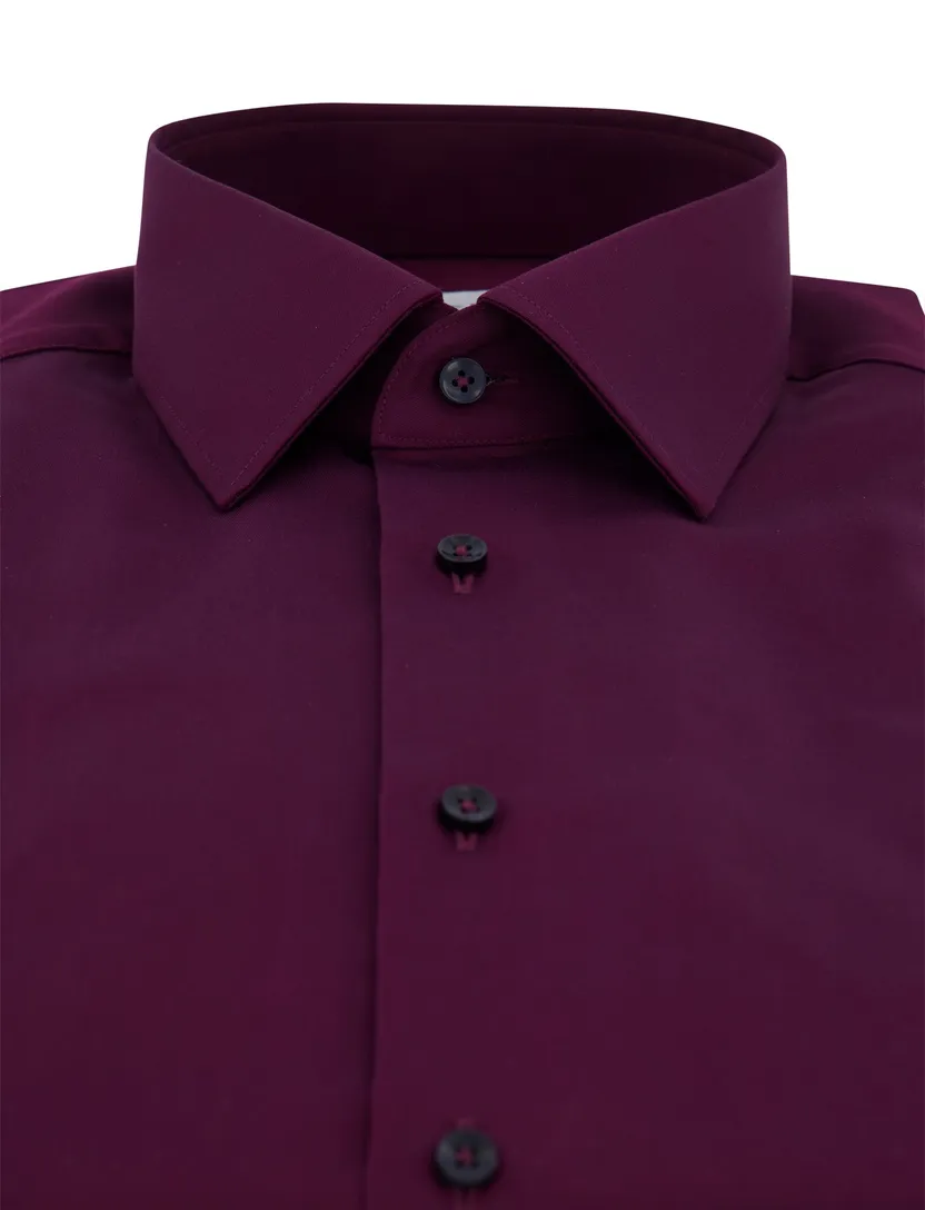 Eterna overhemd aubergine donkere knopen modern fit