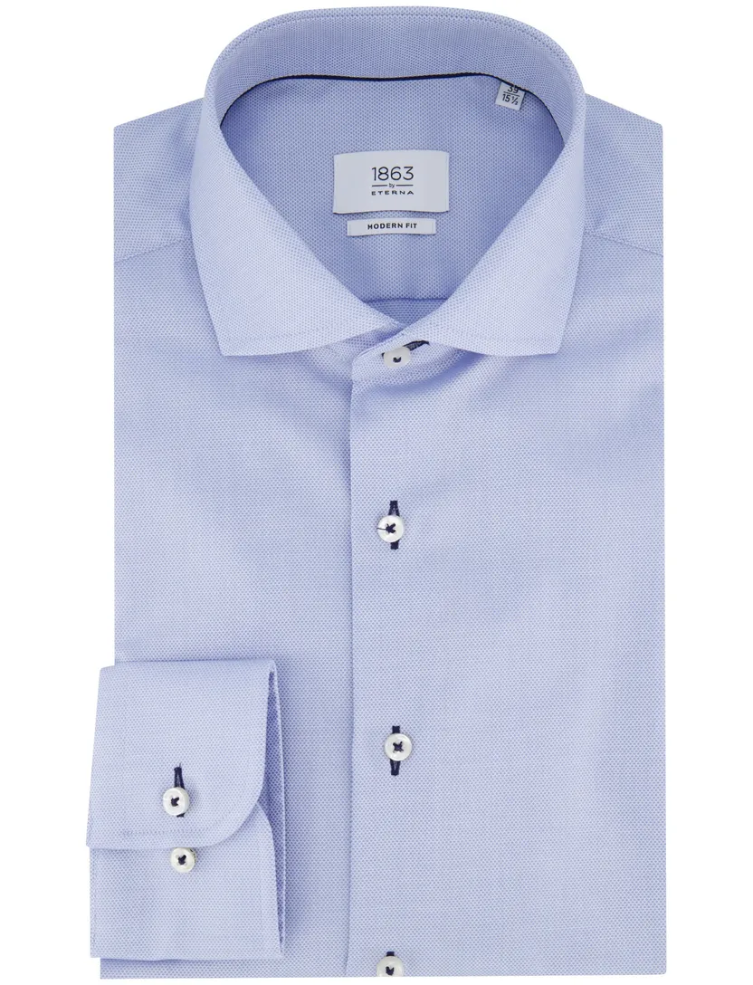 Eterna overhemd lichtblauw lange mouwen modern fit