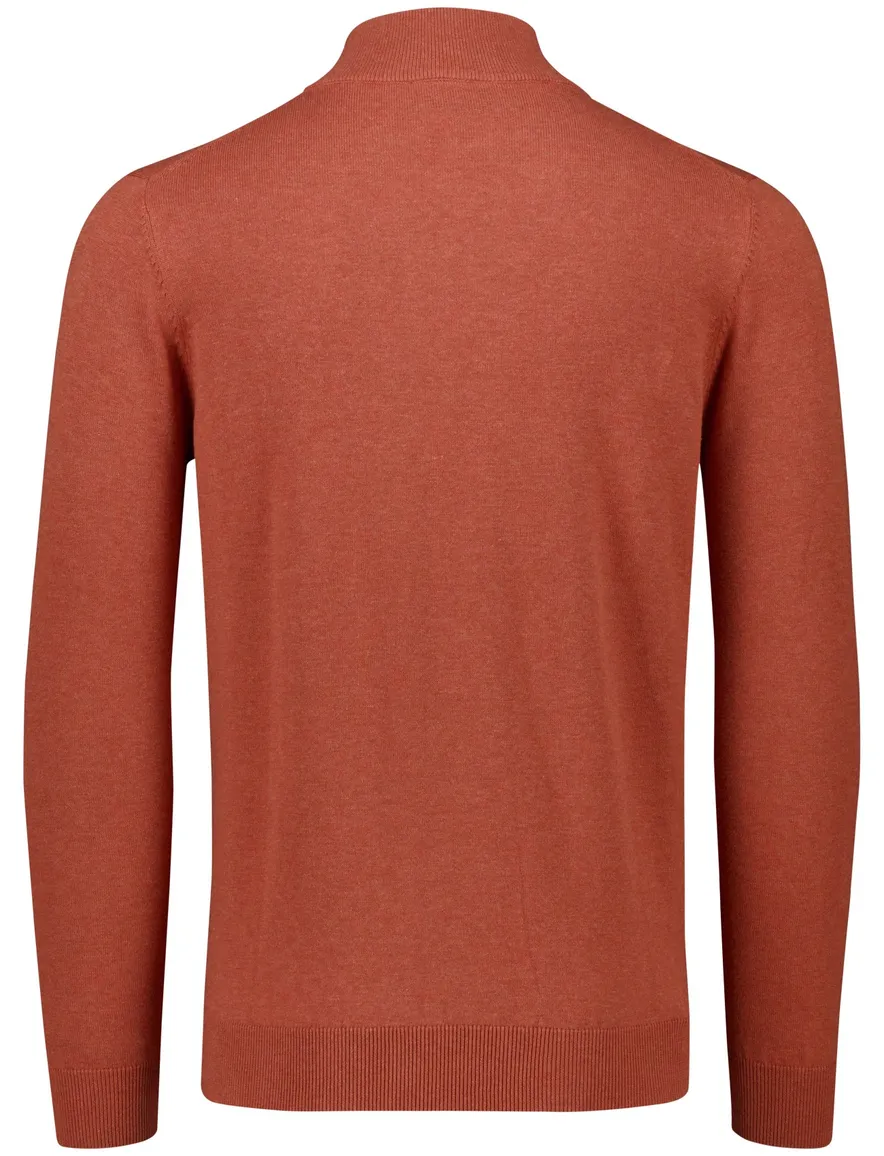 Portofino oranje half zip gemeleerd katoen